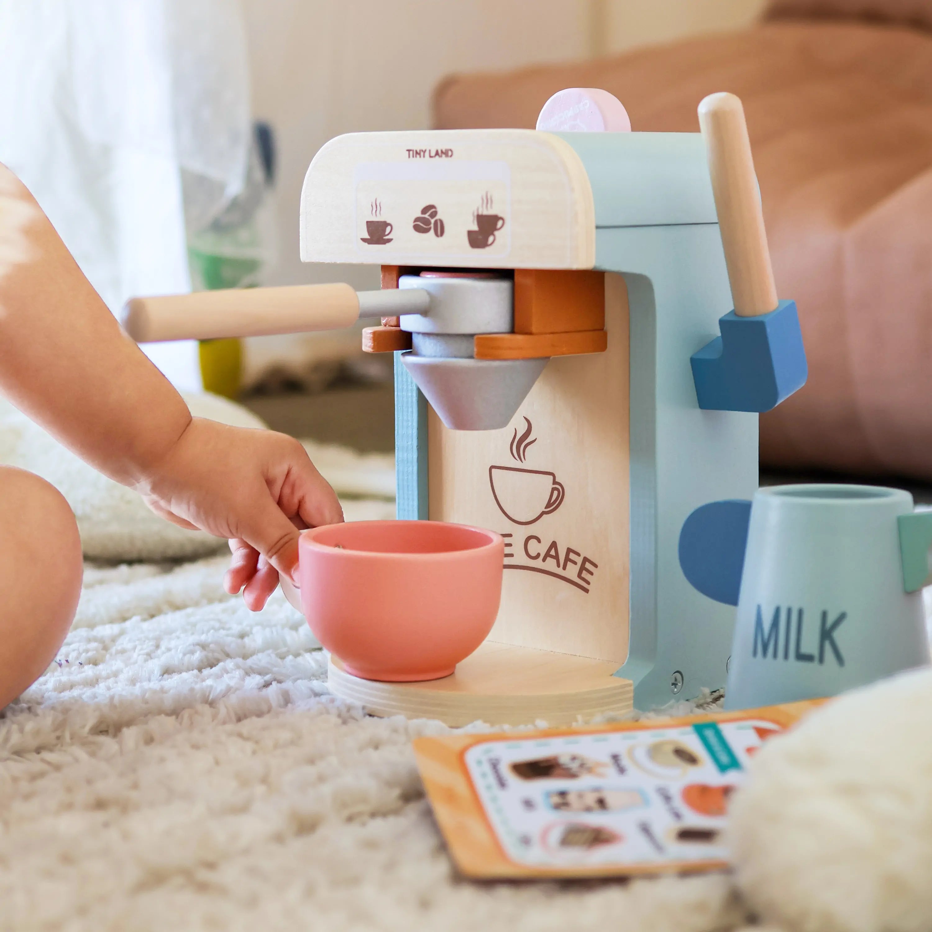 Tiny Land Wooden Kids Play Coffee Maker Set