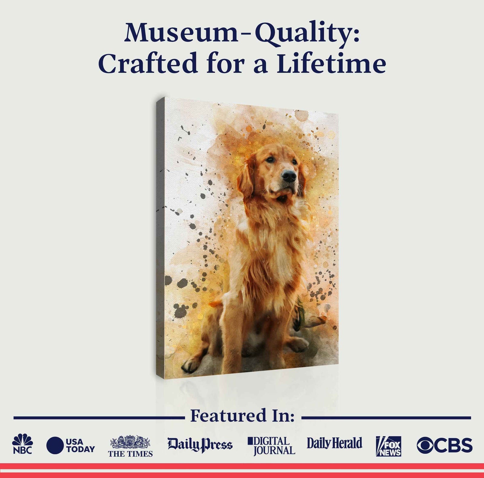 Pet Watercolor Portrait Custom Wall Art