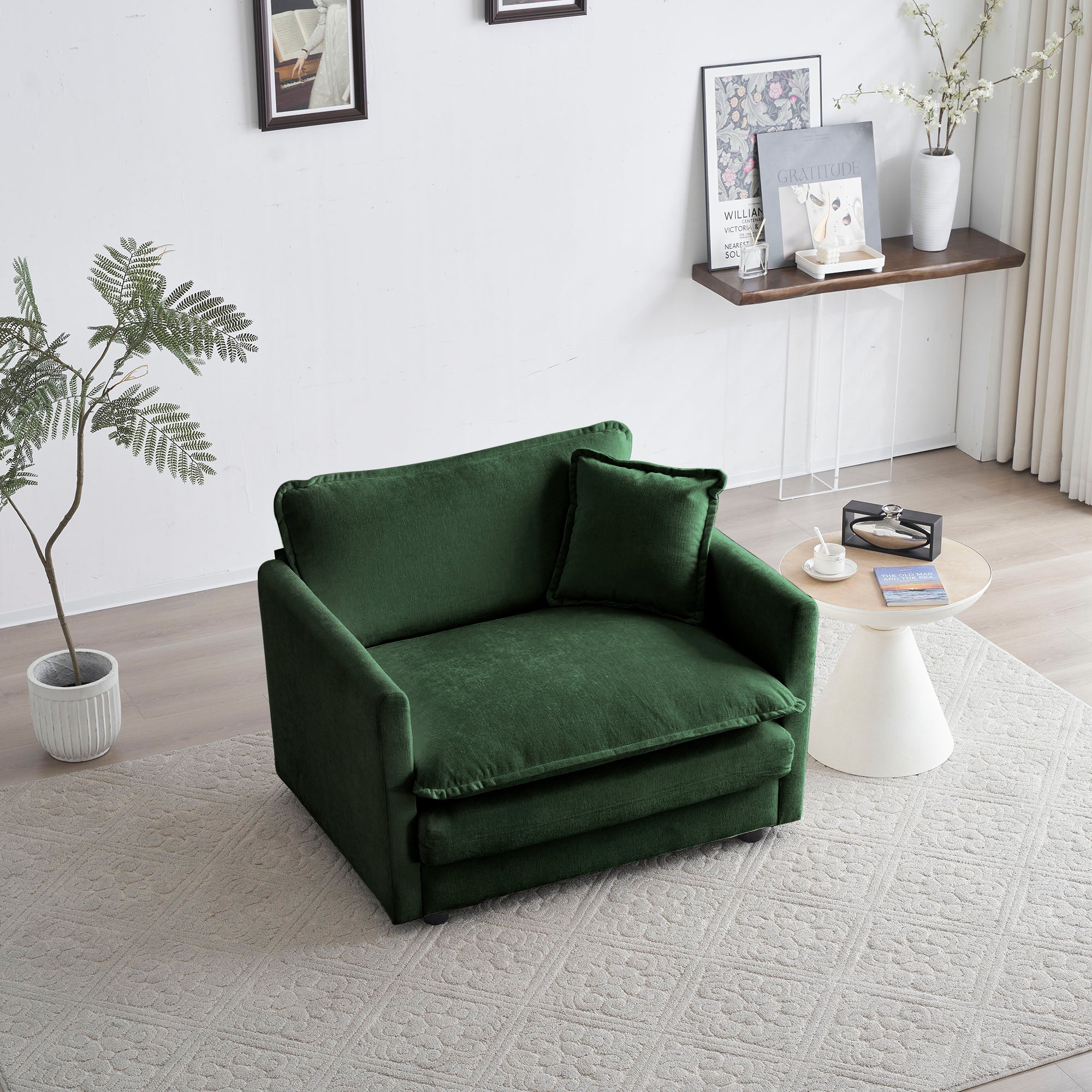 Walker Edison | Cloud Pillow Top Chenille Upholstered Sofa Chair