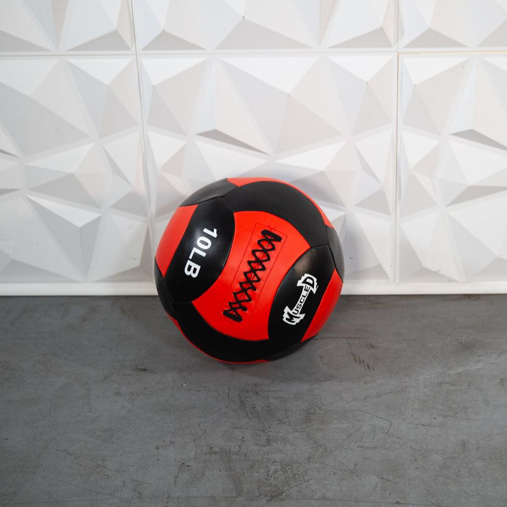 Medicine Ball / Wall Ball - Muscle D Fitness - Heavy Duty Stitching - Multi-Panel Design - 14