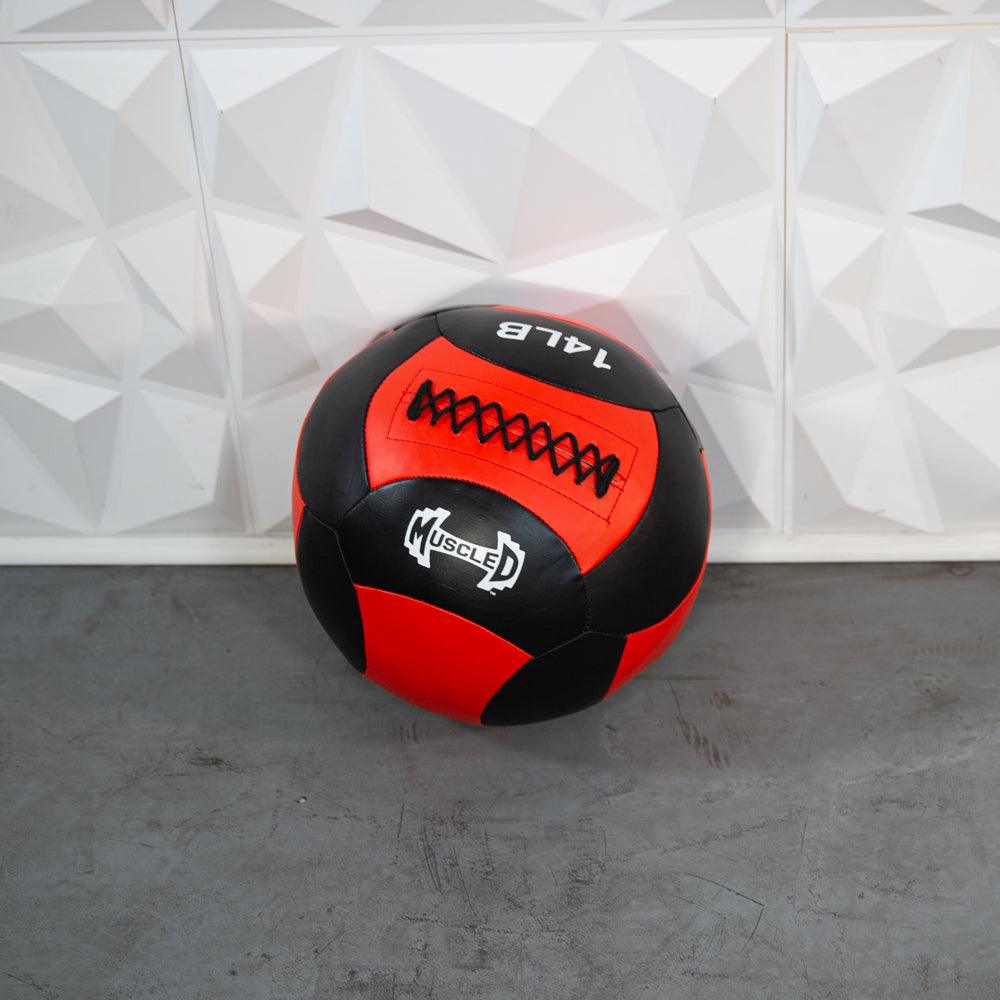 Medicine Ball / Wall Ball - Muscle D Fitness - Heavy Duty Stitching - Multi-Panel Design - 14