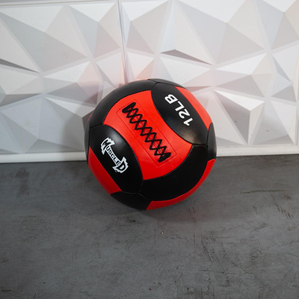 Medicine Ball / Wall Ball - Muscle D Fitness - Heavy Duty Stitching - Multi-Panel Design - 14