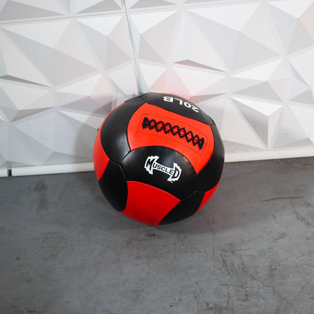 Medicine Ball / Wall Ball - Muscle D Fitness - Heavy Duty Stitching - Multi-Panel Design - 14
