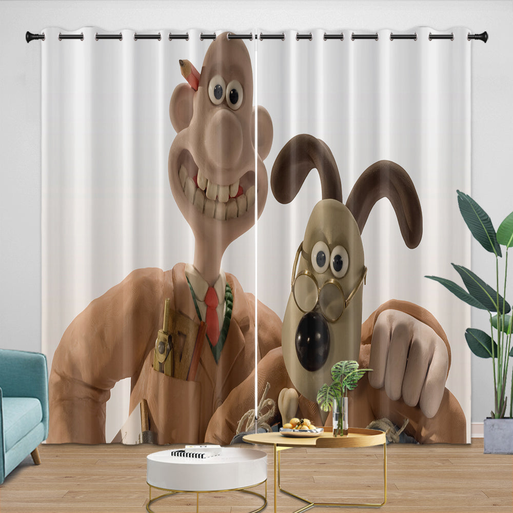 Wallace Gromit Curtains Blackout Window Drapes Room Decoration