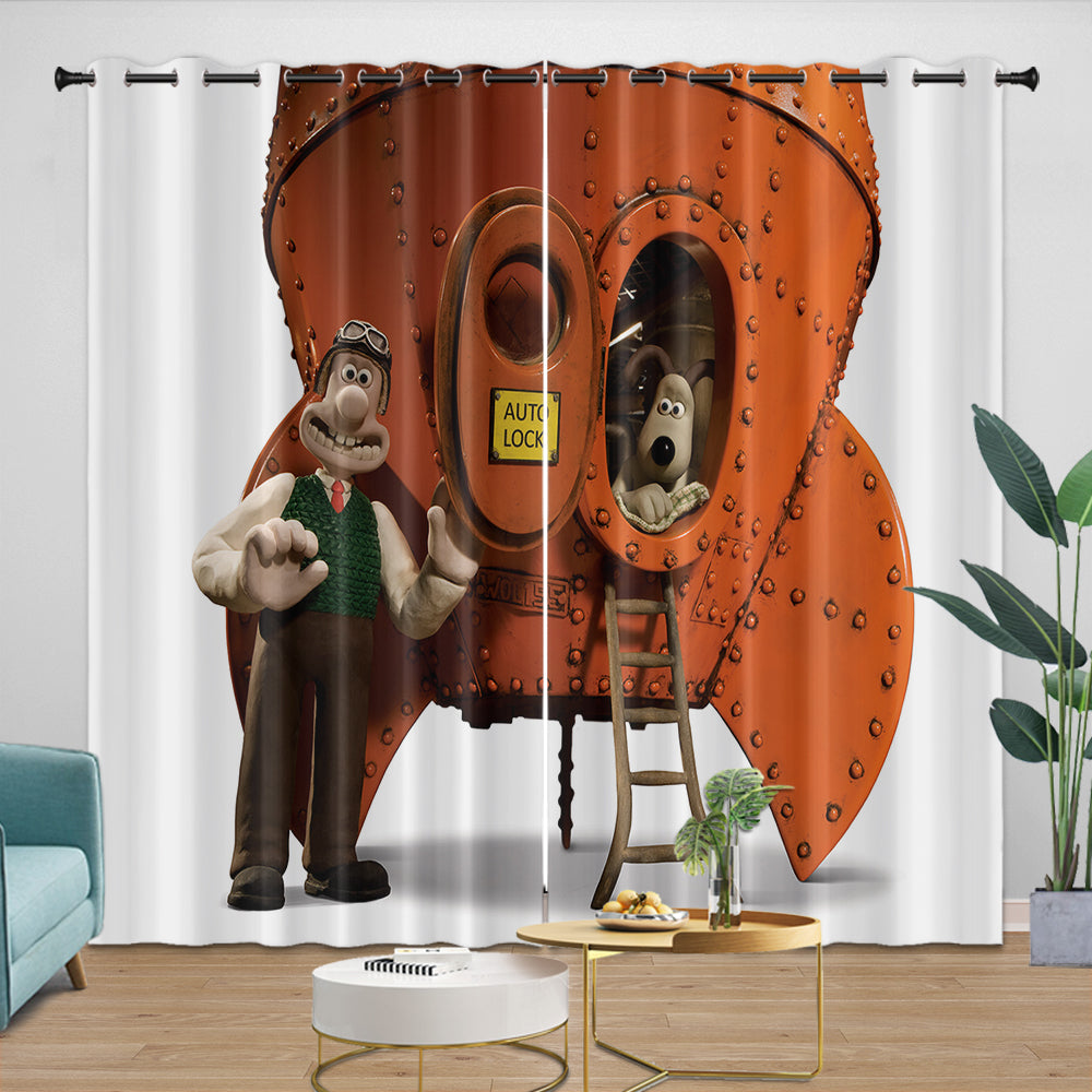Wallace Gromit Curtains Blackout Window Drapes Room Decoration