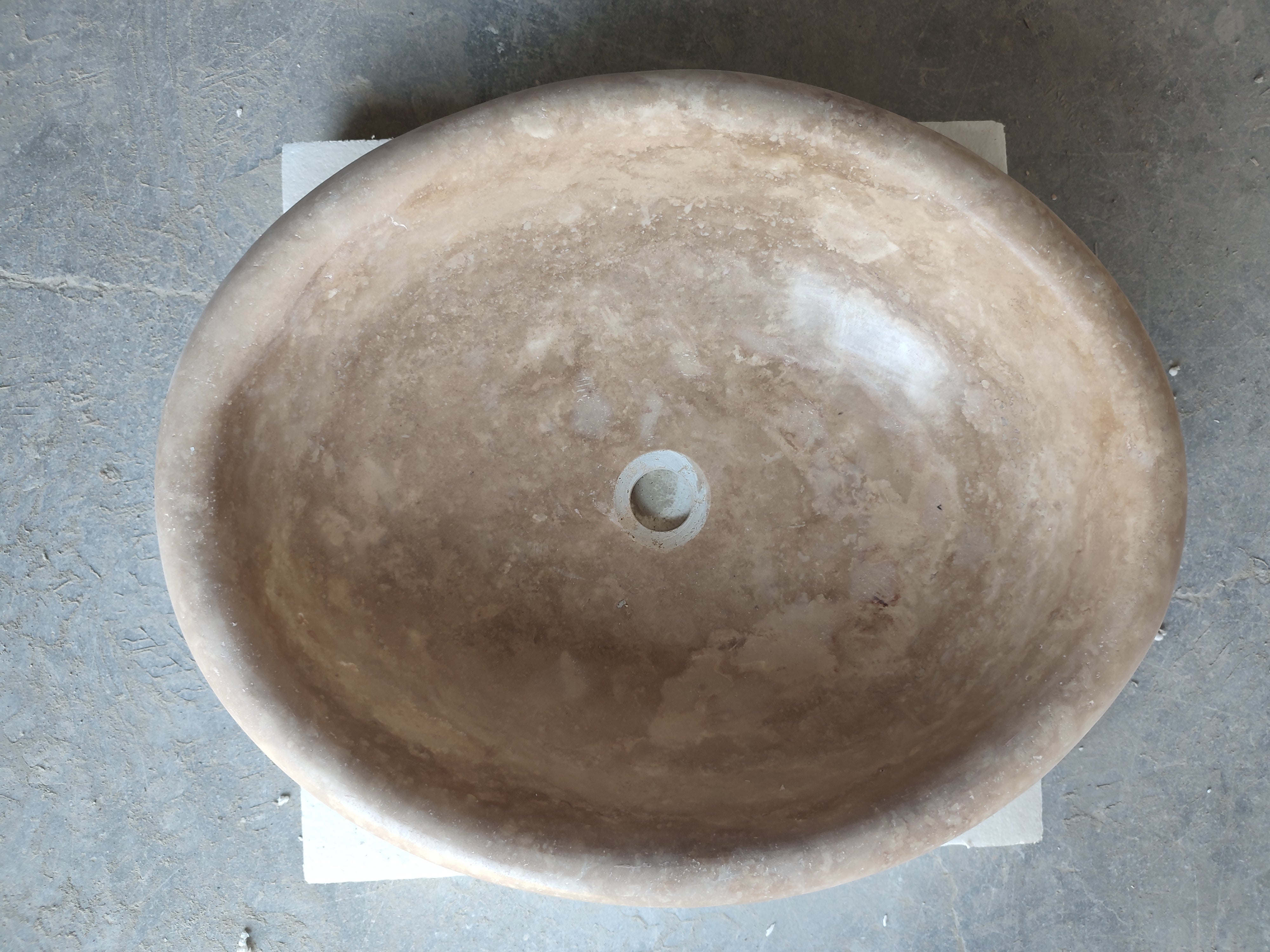Walnut Travertine Natural Stone Vessel Sink Honed and Filled  (W)17" (L)21" (H)6"