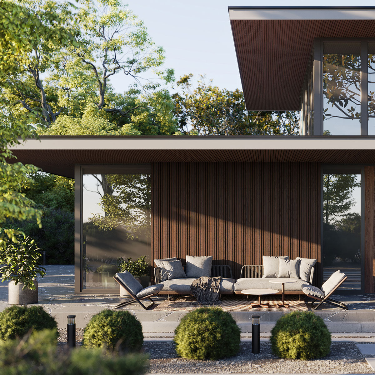 Exterior Wood-Look Composite Slat Panel Samples