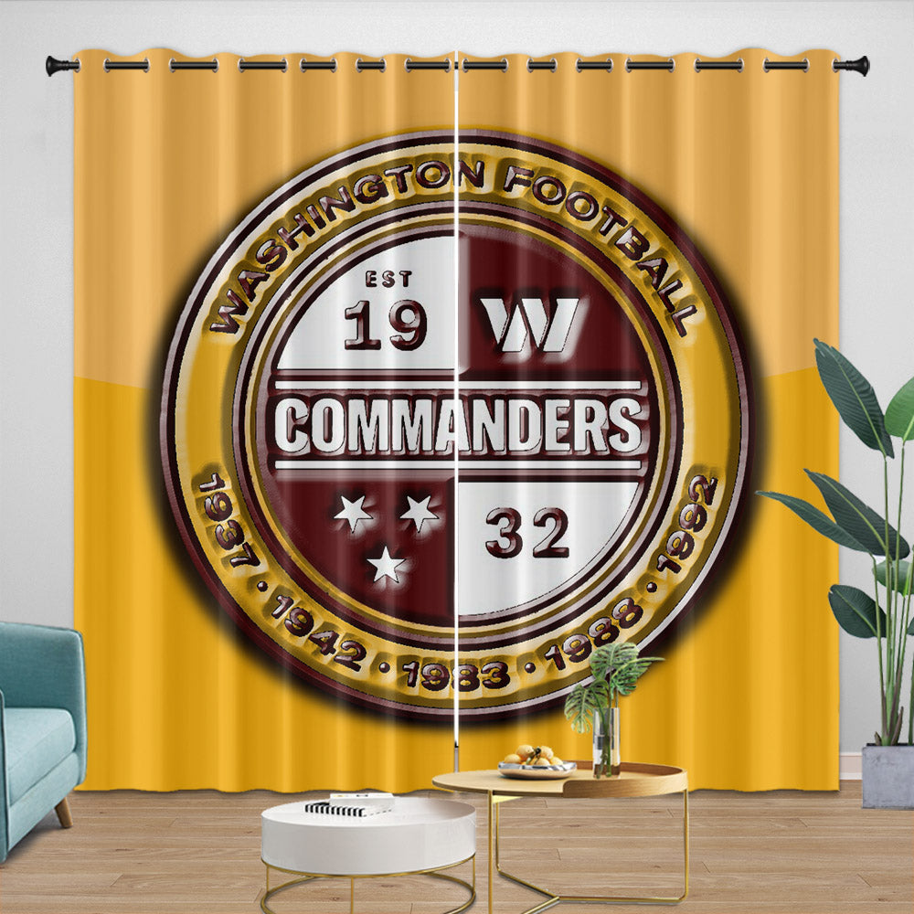Washington Commanders Curtains Blackout Window Drapes Room Decoration