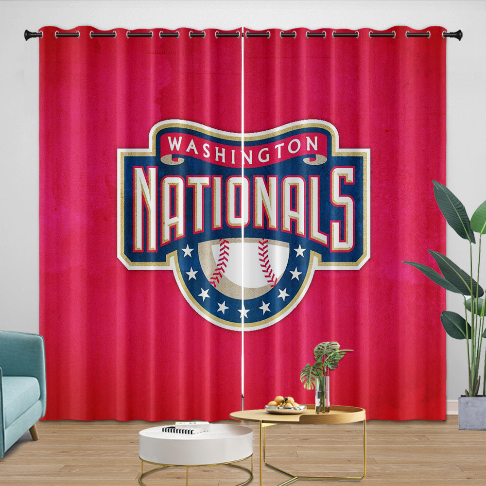 Washington Nationals Curtains Blackout Window Drapes Room Decoration