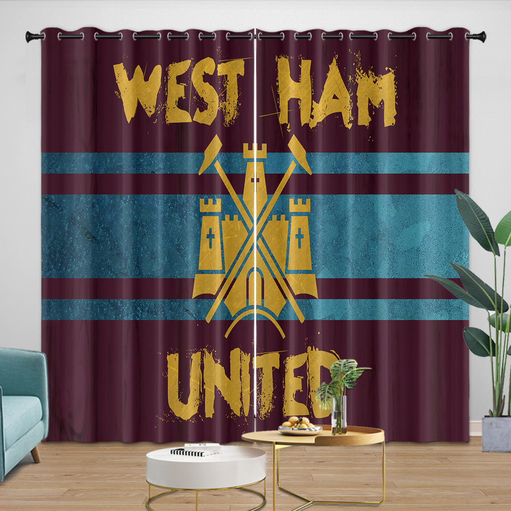 West Ham United Curtains Blackout Window Drapes Room Decoration