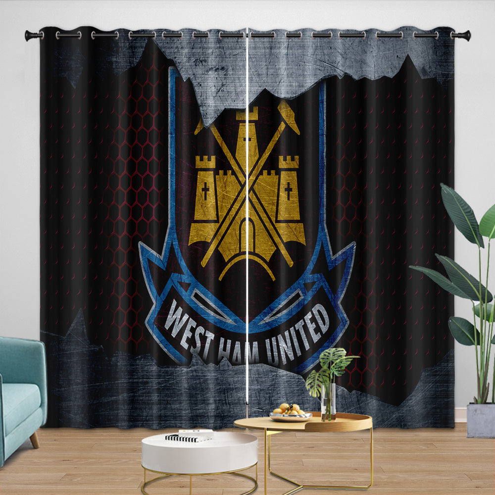 West Ham United Curtains Blackout Window Drapes Room Decoration