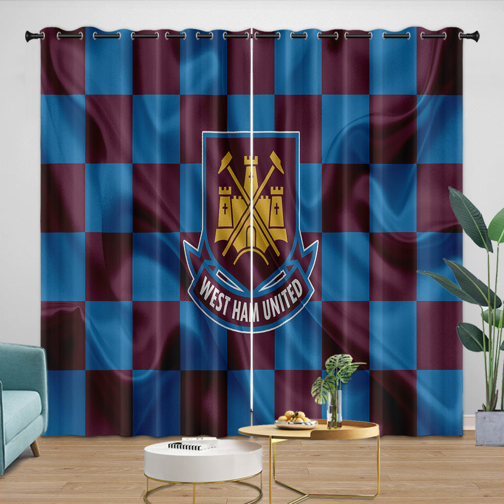 West Ham United Curtains Blackout Window Drapes Room Decoration