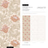 Art Nouveau Wallpaper with Stylized Tulips in Beige, Green, and Terracotta - C361
