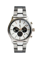 White and Black Chronograph Watch