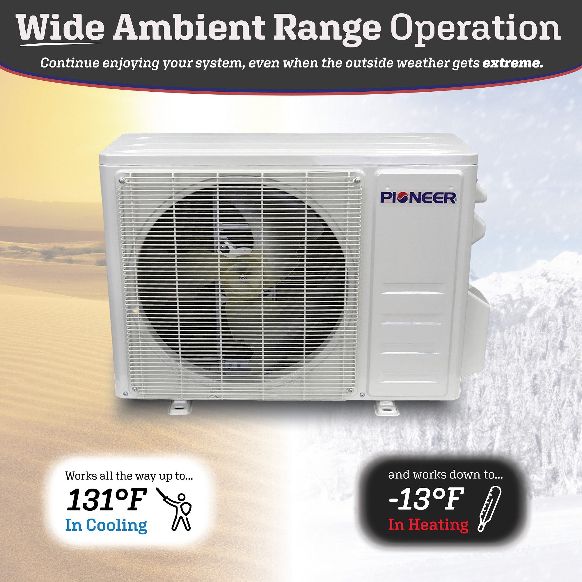Pioneer® Quantum Ultra™ 24,000 BTU 23 SEER2 230V High-Wall Ductless Energy-Star Mini-Split Air Conditioner Inverter Heat Pump Full Set