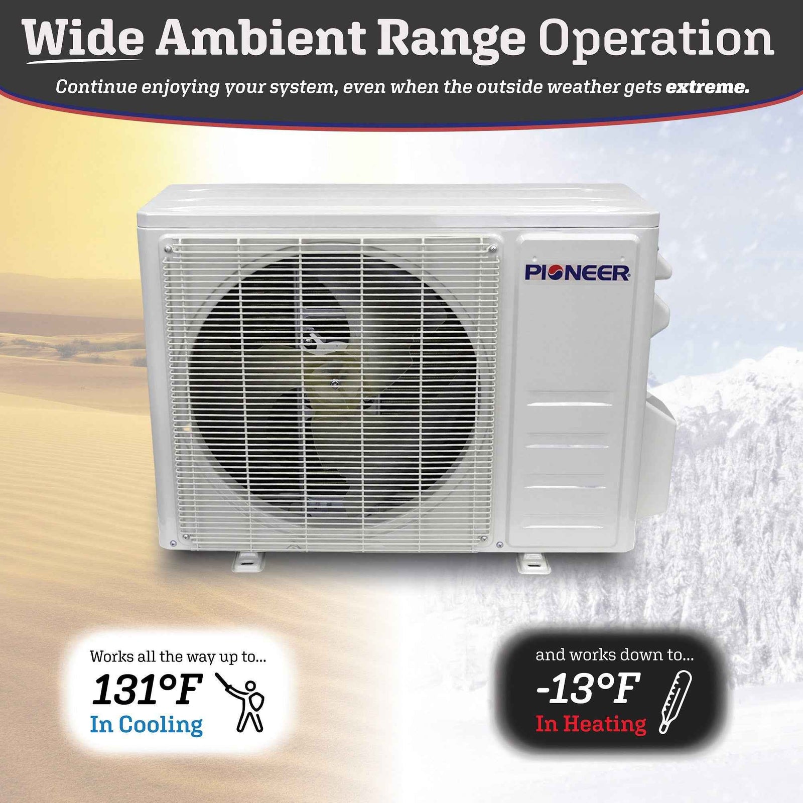 Pioneer® Quantum Ultra™ 12,000 BTU 24 SEER2 230V High-Wall Ductless Energy-Star Mini-Split Air Conditioner Inverter Heat Pump Full Set