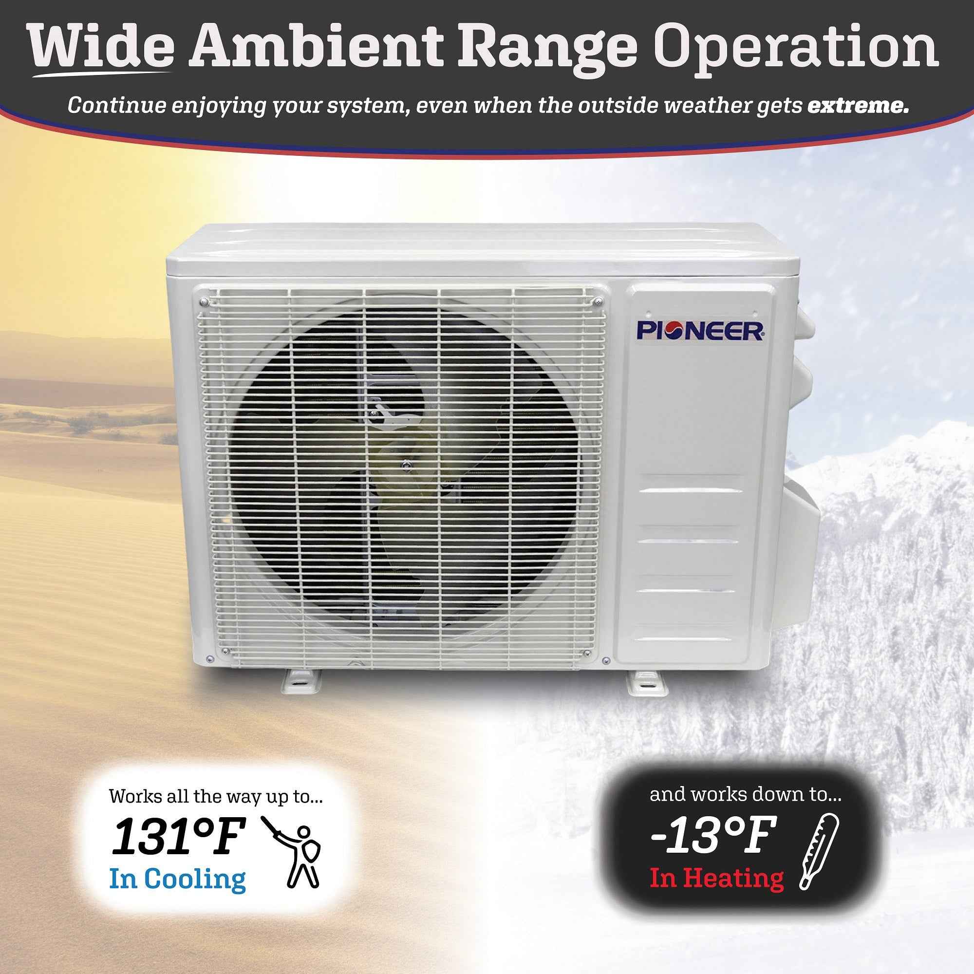 Pioneer® Quantum Ultra™ 9,000 BTU 24 SEER2 230V High-Wall Ductless Energy-Star Mini-Split Air Conditioner Inverter Heat Pump Full Set