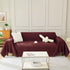 Solid Color Chenille Sofa Throw Blanket, Soft & Plush Decorative Couch Throw Cover