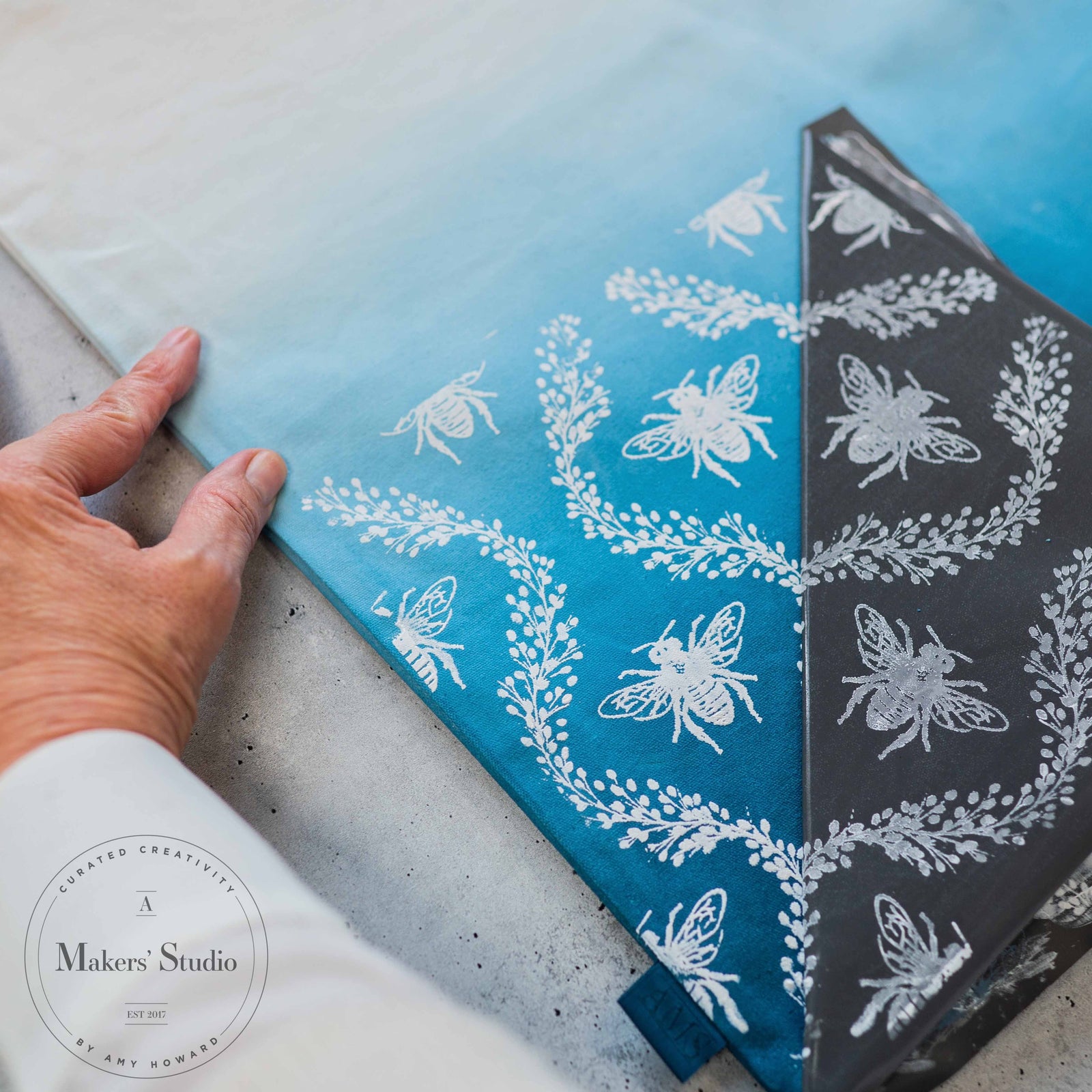 Bee and Vine - Mesh Stencil 9x12