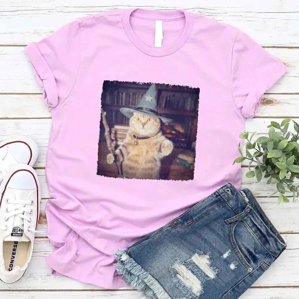 Wizard Cat Halloween Shirt – Funny Cat Meme Graphic Tee