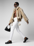 Women's Statement Faux Fur Bomber Jacket BEIGE - DYKER HEIGHTS: New Collection COUTURE in BROOKLYN - BYMANYC ® New York
