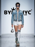 Women's Denim Jacket Pearl Embellished Fringe BYMANYC ® New York CONTEMPORARY VIBRANT MODERN OUTERWEAR - New Collection