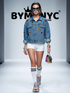 Women's Blue Denim Jacket Oversized Jewel Pearl Embellished BYMANYC ® New York CONTEMPORARY VIBRANT MODERN OUTERWEAR - New Collection