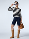 Women's Jacket Striped Knit BYMANYC ® New York PARISIAN GOLD BUTTON CARDIGAN - New Collection