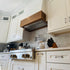 Wood Range Hood With Angled Front and Walnut Band - 30", 36", 42", 48", 54" and 60" Widths Available