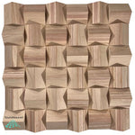 Wood Acoustic Diffuser Panel | Solid Paulownia Wood Sound Diffuser for Studios & Home Theaters