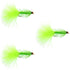 3 Pack Chartreuse Bead Head Crystal Woolly Bugger Classic Streamer Fly -  Hook Size 4
