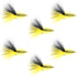 Yellow Black Bead Head Crystal Woolly Bugger Classic Streamer Flies - Set of 6 Trout Fly Fishing Flies - Hook Size 8
