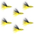 Yellow Black Bead Head Crystal Woolly Bugger Classic Streamer Flies - Set of 6 Trout Fly Fishing Flies - Hook Size 4