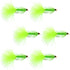 Chartreuse Bead Head Crystal Woolly Bugger Classic Streamer Flies - Set of 6 Trout Fly Fishing Flies - Hook Size 8