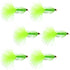 Chartreuse Bead Head Crystal Woolly Bugger Classic Streamer Flies - Set of 6 Trout Fly Fishing Flies - Hook Size 4