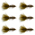 Dark Olive Bead Head Crystal Woolly Bugger Classic Streamer Flies - Set of 6 Trout Fly Fishing Flies - Hook Size 8