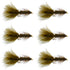 Dark Olive Bead Head Crystal Woolly Bugger Classic Streamer Flies - Set of 6 Trout Fly Fishing Flies - Hook Size 4