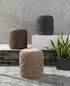 Moapa Charcoal Wool Pouf