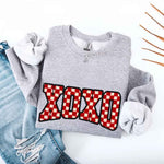 XOXO Checkered Valentine Sweatshirt – Furry Style Printed Sweater