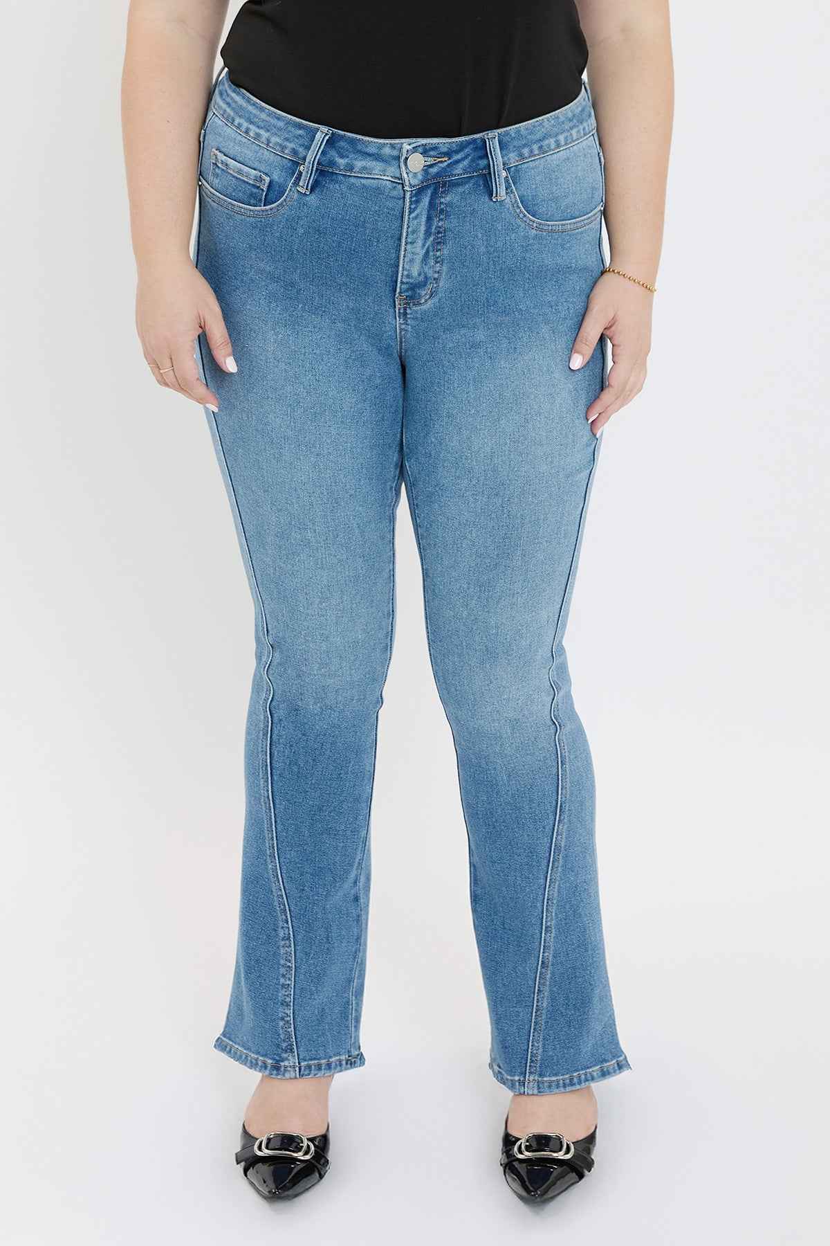 Women's Plus Curve Seam Flare Jeans