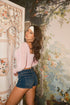 Low Rise 2 Button Slanted Pocket Denim Shorts
