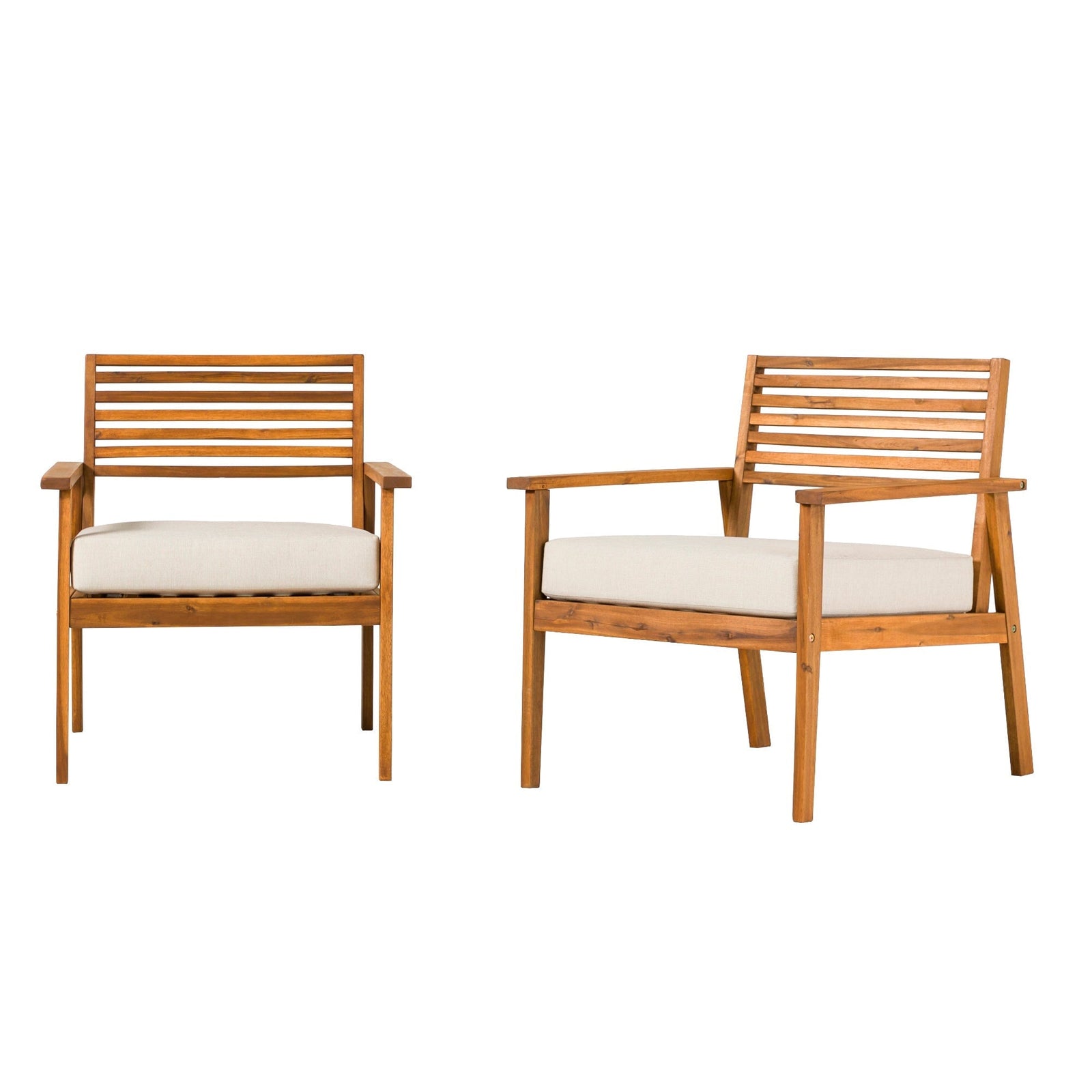 Zander Mid-Century Modern Acacia Outdoor Slat-Back Lounge Chair