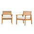 Zander Mid-Century Modern Acacia Outdoor Slat-Back Lounge Chair
