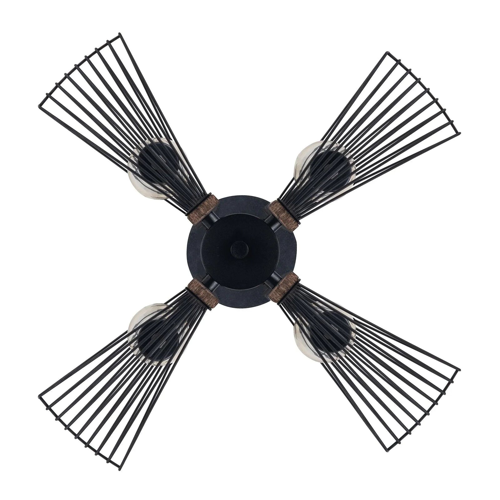 Zenith 4-Light Black & Wood Dimmable Island Pendant Light