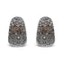 Black Rhodium over 18K White Gold 2 1/4 Cttw Prong and Bezel Set White and Brown Diamond Huggy Hoop Earring (F-G/Brown Color, VS1-VS2 Clarity)