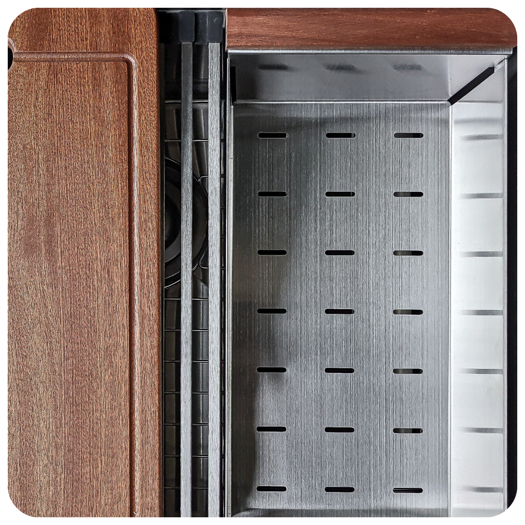 Zeek 27 x 19 Inch Undermount / Drop-In Workstation Kitchen Sink 16G Stainless Steel ZH-LD27