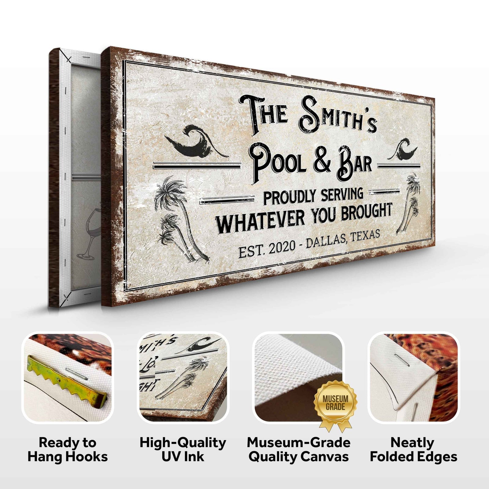 Personalized Rustic Pool Sign
