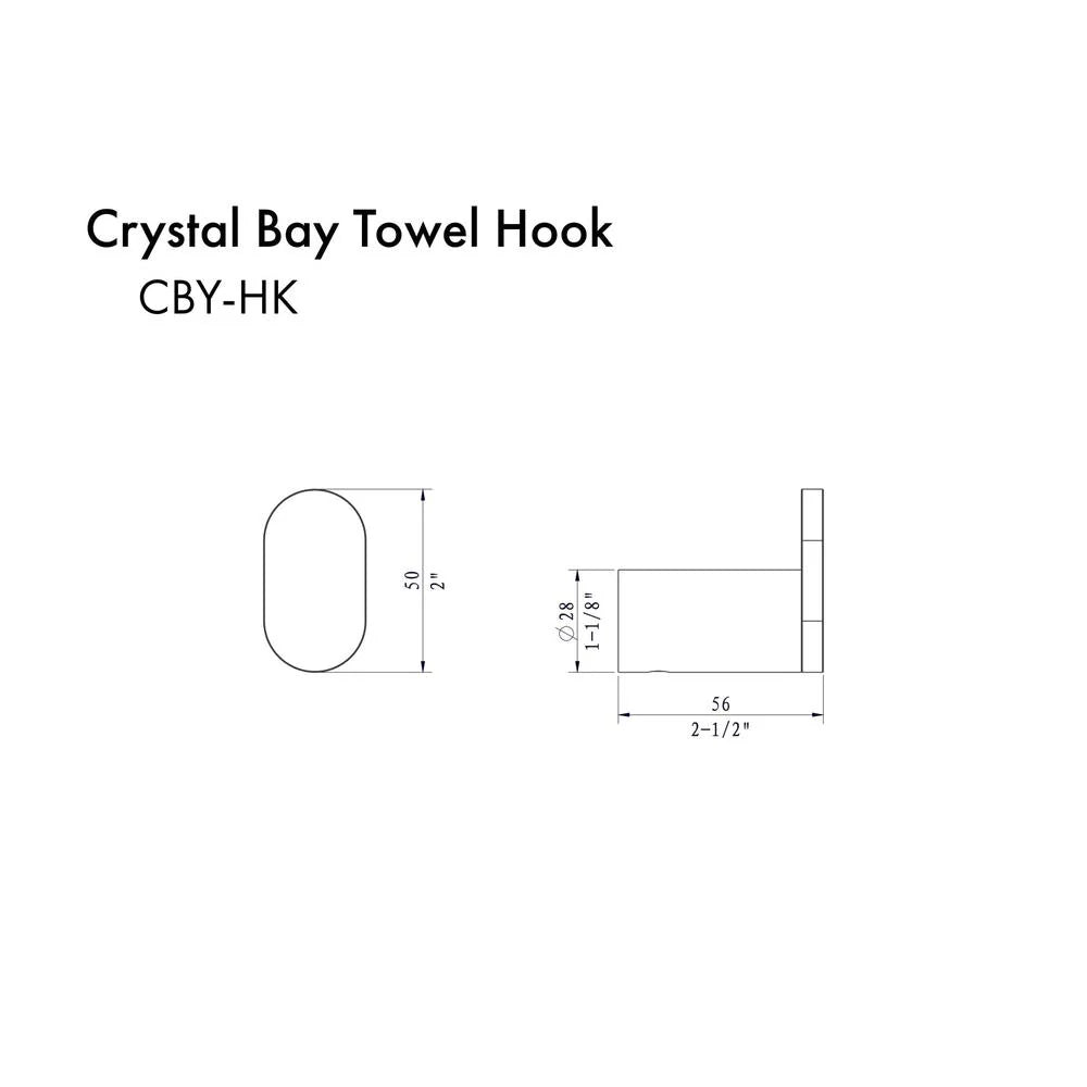 ZLINE Crystal Bay Towel Hook CBY-HK-MB