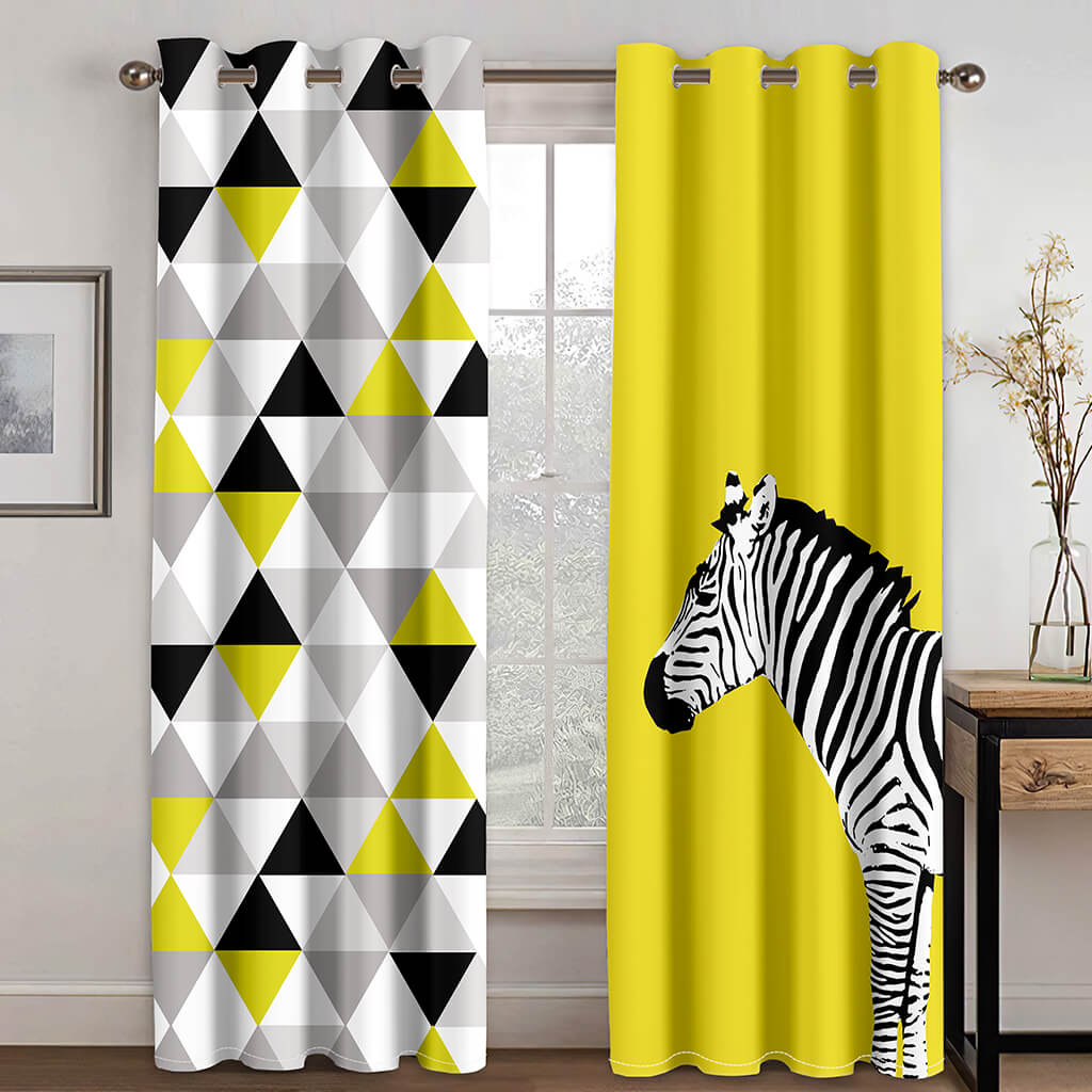 Zebra Horse Curtains Blackout Window Treatments Drapes for Room Decor