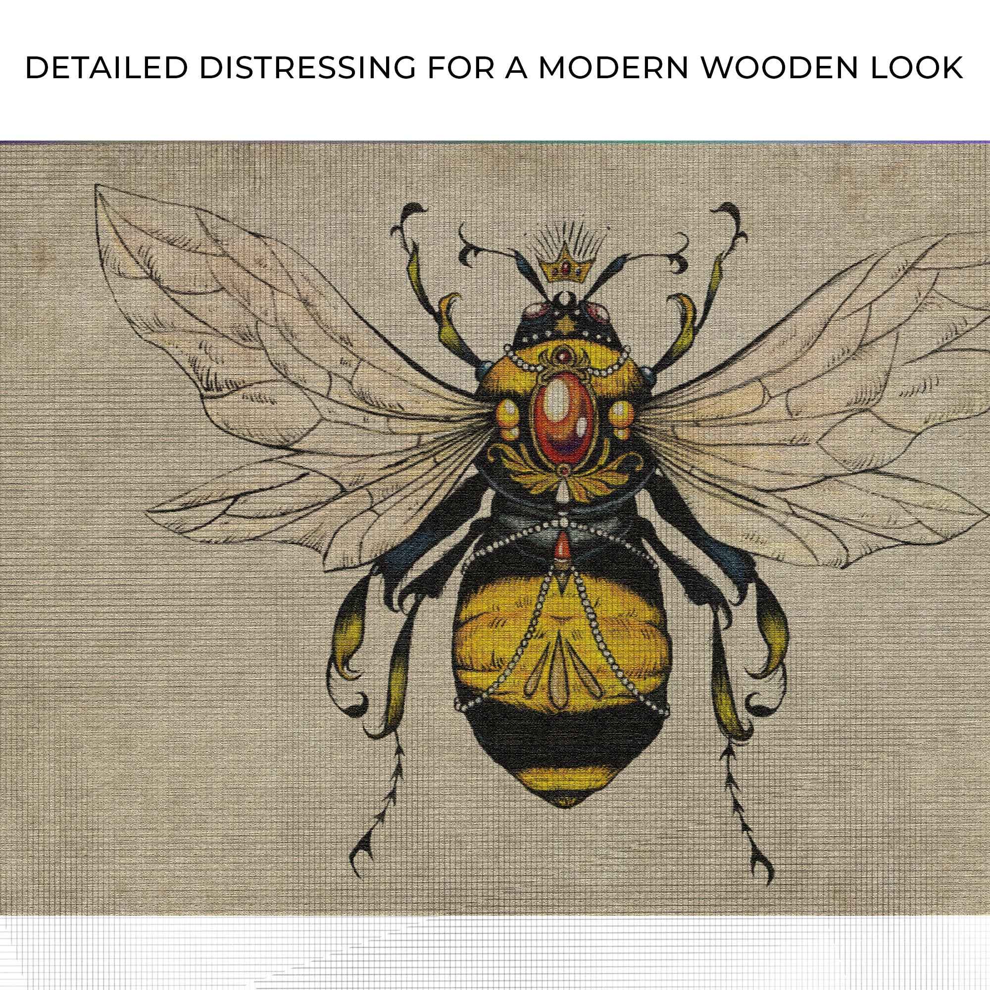 Vintage Queen Bee Canvas Wall Art